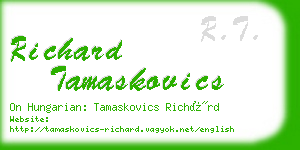 richard tamaskovics business card